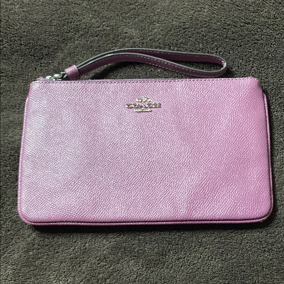 Coach Handbags - Coach Purple Clutch Wristlet with Elegant Shimmer